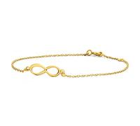 Miore Bracciale Donna Oro Giallo 9 Kt / 375 con Catena, con simbolo Infinito - Infinity Cm 18