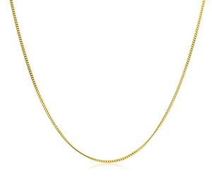 Miore - Catena Donna in Vero Oro Giallo 9 Kt 375. Catenina Grumetta Oro Giallo Anallergica. Collana Lunga Cm 45, Chiusura anello a molla.