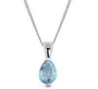 Miore - Catenina con pendente da donna con acquamarina (0,59 ct), oro bianco 9k