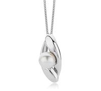 Miore - Catenina in oro bianco 9 carati, pendente con perla