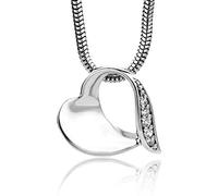 MIORE Collana Argento 925/ placcata oro 18kt Collana Donna con Ciondolo con Cuore 45 cm, gioiello anallergico confezionato in un elegante astuccio portagioie