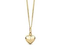 MIORE collana con cuore in oro giallo 14 carati 585 su catena di 45 cm