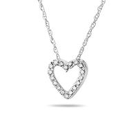 Miore Collana cuore con diamanti 0,09 ct in oro bianco 18 carati 750, lunghezza 45 cm