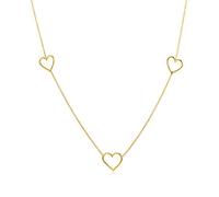 Miore collana cuore in oro giallo 9 kt 375, lunghezza cm 42, length 42 cm, Oro, Diamanti, Perle