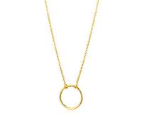 MIORE Collana da donna con ciondolo a cerchio, in oro giallo 9 carati/375, Oro Giallo, Perla