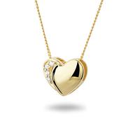 Miore Collana da donna con ciondolo a forma di cuore e 4 diamanti brillanti 0,02 ct in oro bianco/oro giallo 18 carati/750 oro, Oro, Diamante