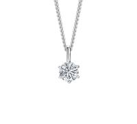 MIORE Collana da Donna con Moissanite 0.50 carati, Argento - Placcato Oro 18ct, Pendente a 6 Punte e Catenina da 45 cm, Ciondolo in Argento 925 Ipoallergenico con Custodia Gioielli Inclusa