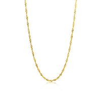 MIORE Collana da donna Singapore in oro giallo 14 carati, 585, lunghezza 45 cm