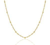 MIORE Collana Donna Argento 925 Placcato Oro Giallo 18K, Catena con Dettagli Decorativi, 44 cm, Anallergica, Made in Italy, Confezionata in Elegante Portagioie, Gioiello Fine e Luminoso