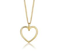 MIORE Collana Donna Argento Placcata Oro 18KT, Catenina con Ciondolo Cuore in Argento Sterling 925. Catena Grumetta Cm 45. Gioiello anallergico.