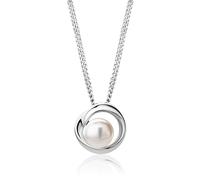 MIORE Collana Donna con Ciondolo a Cerchio e Perla Coltivata, Argento 925 | Collana da donna in Argento 925, anche Placcato Oro 18KT, con perla coltivata d'acqua dolce da 8 mm dentro il cerchio.