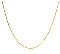MIORE Collana Oro Giallo/Bianco 9KT Catena Donna Groumette 45 cm, Made in Italy, Gioiello Anallergico Confezionato in un Elegante Astuccio Portagioie
