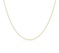 MIORE Collana Uomo Collana Donna Argento 925 Placcato Oro 18K, Catena Forzatina Sottile 46 cm, Anallergica, Made in Italy, Confezionata in Elegante Portagioie, Catenina Fine e Versatile