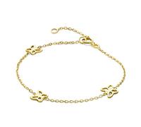 MIORE Kids Bracciale per bambini con 3 farfalle in oro giallo 375, lunghezza 14 cm (12 cm + 2 cm di estensione)