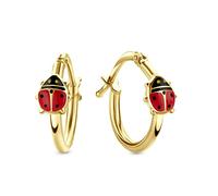 Miore Kids orecchini a cerchio coccinella per bambini in oro giallo 9 kt 375 ⌀ 14 mm