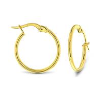 Miore Orecchini a cerchio brillanti in oro giallo 14 kt 585 Ø 18,5 mm