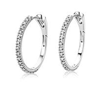 Miore Orecchini da donna a cerchio da 0,20 carati in oro bianco/giallo 18 carati/oro 750, orecchini con diamanti brillanti Ø 21 mm, Oro, Diamante