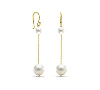 Miore Orecchini da donna con perle d'acqua dolce bianche 7,5 mm in oro giallo 14 carati/585 oro giallo, Oro giallo