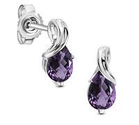 Miore - Orecchini da donna in oro bianco 375, con ametista