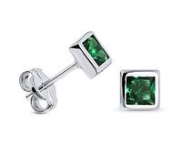 Miore Orecchini da Donna, Oro Bianco, 9 K (375), Smeraldo