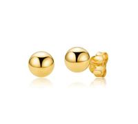 Miore Orecchini Donna Argento 925 a Lobo Placcato Oro Giallo 18K O Orecchini Donna Oro Giallo/Bianco/Rosa 9K 375, Piercing Ipoallergenici 5/6 mm, Con Elegante Portagioie, Gioielli Ogni Giorno
