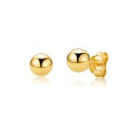 Miore Orecchini Donna Argento 925 a Lobo Placcato Oro Giallo 18K O Orecchini Donna Oro Giallo/Bianco/Rosa 9K 375, Piercing Ipoallergenici 5/6 mm, Con Elegante Portagioie, Gioielli Ogni Giorno