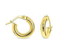 Miore - Orecchini Donna oro Giallo lucido, Vero Oro 9KT 375, Orecchini Cerchio anallergici prodotti Italia. Chiusura con perno passante a scatto.