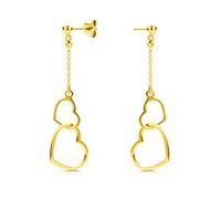 Miore Orecchini Donna Pendenti Cuore Oro Giallo 9 Kt / 375
