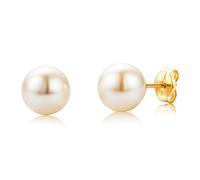 Miore Orecchini Donna Piccoli a Lobo Perle di fiume Oro Giallo 18 Kt / 750