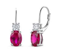 Miore Orecchini Pendenti Argento Sterling 925. Orecchini Donna Monachella con Rubini e Zirconi. Gioielli Donna Anallergici. Confezionati in Scatola Portagioie Regalo