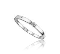 Miore's Lab Diamonds, Anello di Fidanzamento con Solitario in Oro Bianco 9 carati 375 con Diamante da Laboratorio 0,05 Carati.