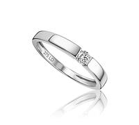 Miore's Lab Diamonds, Anello di Fidanzamento con Solitario in Oro Bianco 9 carati 375 con Diamante da Laboratorio 0,10 Carati.