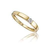 Miore's Lab Diamonds, Anello di Fidanzamento con Solitario in Oro Giallo 9 carati 375 con Diamante da Laboratorio 0,10 Carati.