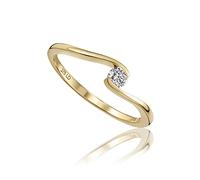 Miore's Lab Diamonds, Anello di Fidanzamento con Solitario in Oro Giallo 9 carati 375 con Diamante da Laboratorio da 0,10 Carati.