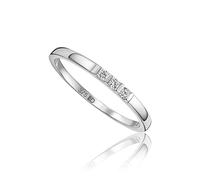 Miore's Lab Diamonds, Anello di Fidanzamento/Eternità Oro Bianco 9 carati 375 con 3 Diamanti da Laboratorio 0,05 Carati.