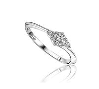 Miore's Lab Diamonds, Anello di Fidanzamento Trilogy Oro Bianco 14 carati 585 con 3 Diamanti da Laboratorio 0,25 Carati.
