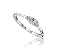 Miore's Lab Diamonds, Anello di Fidanzamento Trilogy Oro Bianco 9 carati 375 con 3 Diamanti da Laboratorio 0,15 Carati.