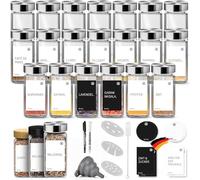 Miorkly Barattoli Spezie, 24PCS×120ml Contenitori Spezie Barattoli Porta Spezie con Copertura in Acciaio Inossidabile Vasetti Spezie con Imbuto, Etichette, Penna, Barattoli Vetro Spezie