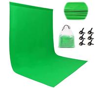 Miorkly Green Screen 1,8 × 2,8 m Sfondo Fotografico Verde,Telo Verde Sfondi Fotografici con 6 Clip,Professionista Per la Fotografia e la Ripresa di Video,Staffa non Inclusa