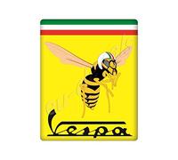 MioVespa Collection 3D Domed Sticker for Front (Horncasting) Badge of Your Vespa with Mio Vespa Logo on Yellow and Italian Flag