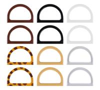 MiOYOOW 12 Pezzi Manici per Borsa, Manico per Borse a Forma di D Decorativi a 6 Colori in Resina, Maniglia Cinturino per Bag Accessori per Spiaggia Tote Uncinetto Borse di Paglia DIY