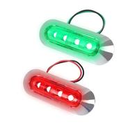 MiOYOOW 2 Pezzi Luci di Navigazione Barca a LED, Luce Ponte Marine a LED Impermeabile, Lampada di Segnalazione per Barche a Vela Yacht Notte 12V (Rosso/Verde)