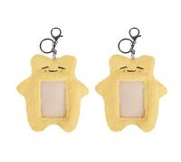 MiOYOOW 2 Pezzi Porta Foto in Peluche, Copertura della Carta a Forma di Cartone Animato, Porta Cartellino Adatto per Badge, Carta d'Identità, Studenti, Forniture per Ufficio e Scuola