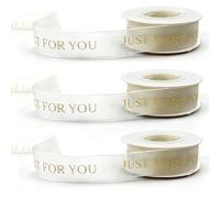 MiOYOOW 27 M Nastro Regalo di Natale, 3 Rotoli Nastrino di Tulle Oro Pattern, Nastro per Decorazioni con Paillettes, per Decorazione Natalizie, Confezioni Regali, Matrimoni, Alberi di Natale