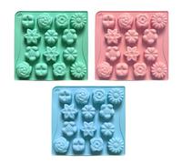 MiOYOOW 3 Pezzi Stampi in Silicone per Cioccolato, Stampo per Caramelle a Fiore, Stampini per Torte Cottura per Cupcake, Gelatina, Cubetti di Ghiaccio, Fai da Te