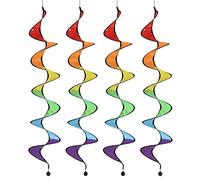 MiOYOOW 4 girandole arcobaleno per riccioli, 109 cm, girandole a vento da appendere, strisce colorate per giardino, cortile, decorazione esterna