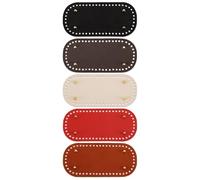 MiOYOOW 5 Pezzi Base Inferiore per Borsa, Fondo in Pelle PU Ovale per Borse con Fori, Inferiore per Borse all'Uncinetto, per Borsello a Mano Borsetta e Tote, Fai da Te