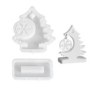 MiOYOOW Albero di Natale Cornice Stampo in Silicone, Stampi in Resina Epossidica Decorazioni con Base, Stampo Regali Fai da Te, per Decorazione la Casa, Natalizia