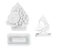 MiOYOOW Albero di Natale Cornice Stampo in Silicone, Stampi in Resina Epossidica Decorazioni con Base, Stampo Regali Fai da Te, per Decorazione la Casa, Natalizia