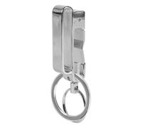 MiOYOOW Clip Portachiavi Titanio, Clip Portachiavi Fibbia Cintura Organizzatore Chiavi a sgancio rapido con Portachiavi Staccabile per Uomo, argento